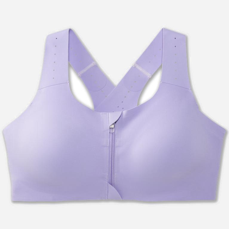 Brooks Dare Zip 2.0 Womens Sports Running Bra - Lavender Purple/Violet Dash - Philippines (892641NOD